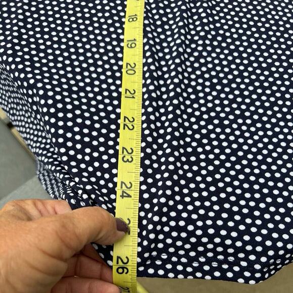 ADRIANNA PAPELL navy white dots, scoop neck short sleeve women’s size 2X top - Picture 9 of 9